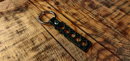 5 Cylinder Leather Key Ring