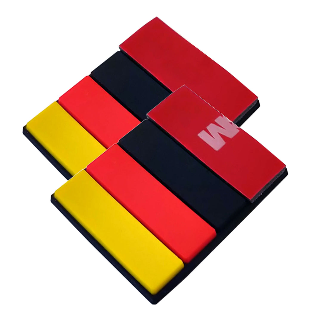 German Flag Rubber Tags - Pair